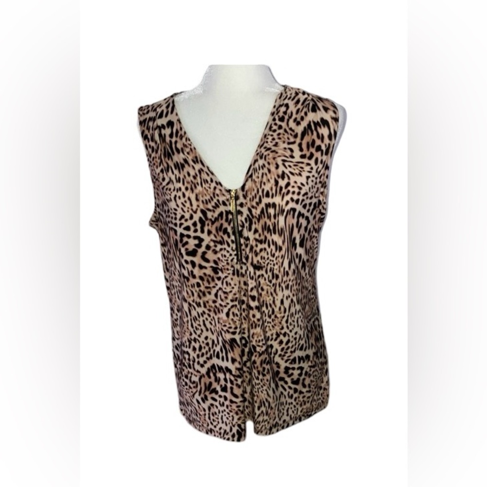 INC International Concepts Animal Print Sleeveless Pullover Women’s Top Medium